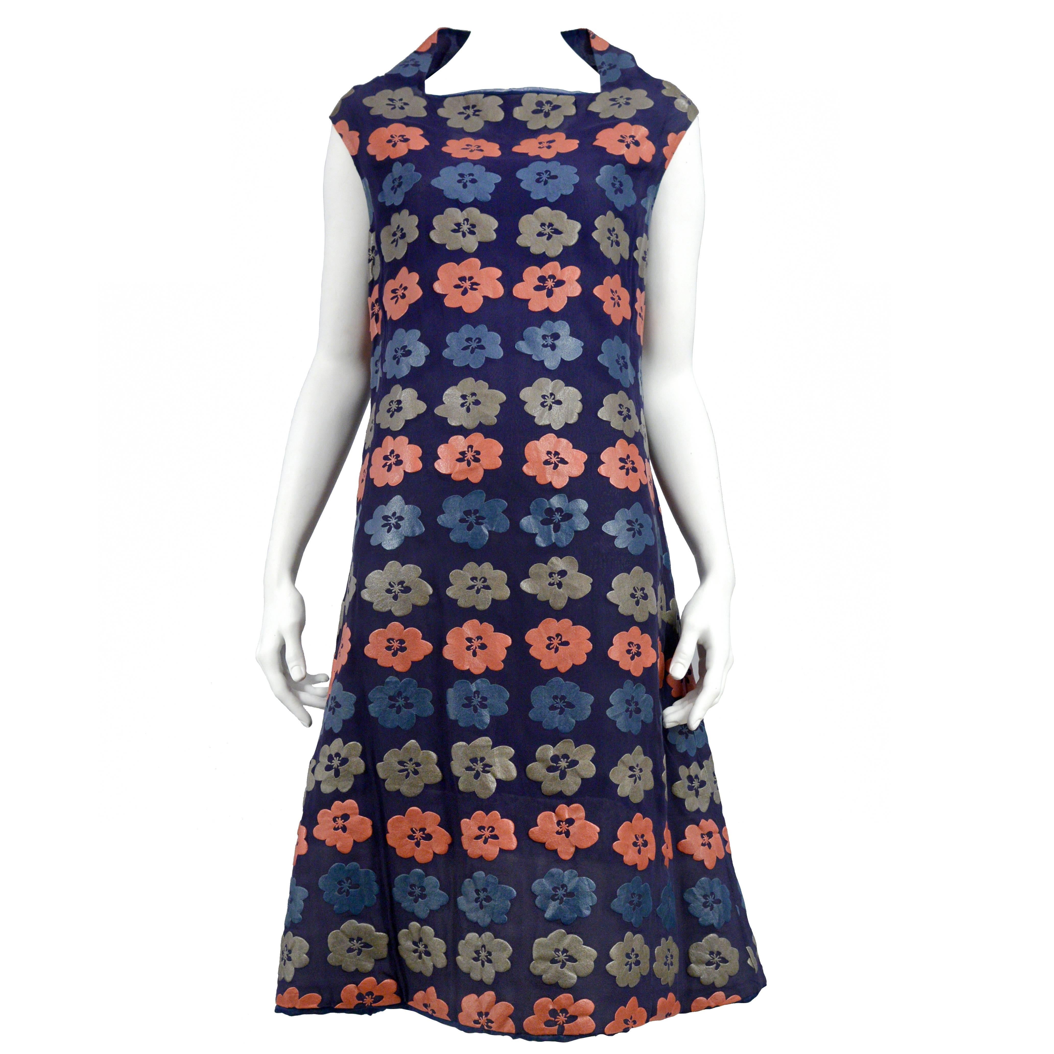 Comme des Garcons Blue 
Floral Padded Dress