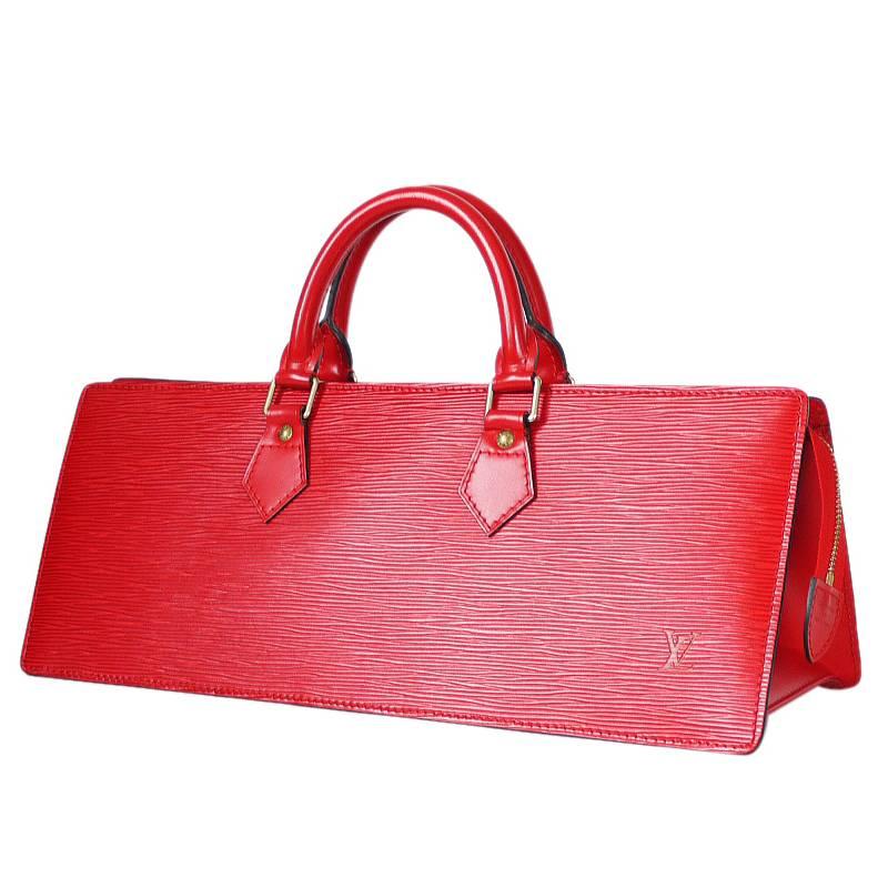 Louis Vuitton Red Epi Sac Triangle Wide Handbag