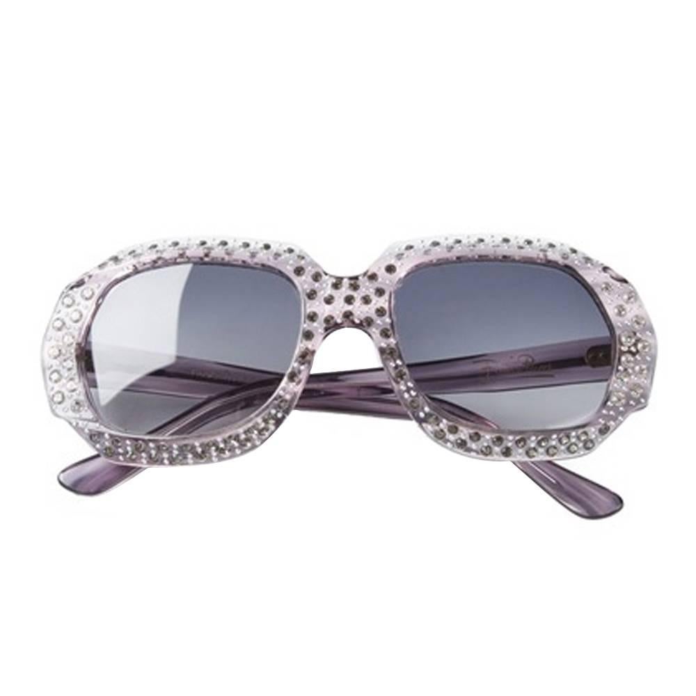 Emilio Pucci 70s crystal Maharaja collection rectangular sunglasses