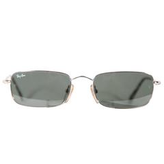 Vintage RAY-BAN B&L MINT MENS Sunglasses W2653 Silver/Green EYEWEAR w/CASE