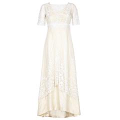 Pristine Edwardian Hand Made Lace & Silk Wedding Dress 5