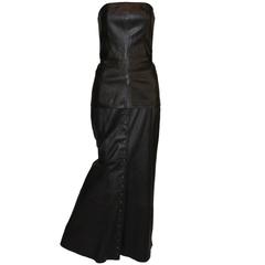 Vintage Alexander McQueen F/W 1998 Joan Leather Bustier & Long Skirt Runway Ensemble