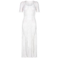 1930s White Crochet Lace Dress 