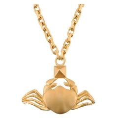 Valentino NEW & SOLD OUT Gold Cancer Astrology Crab Chain Link Necklace in Box