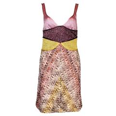Missoni Metallisches Häkelstrick-Minikleid