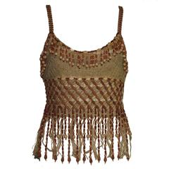 Extraordinary Moschino Couture! Wooden Pearl Beaded Top 11