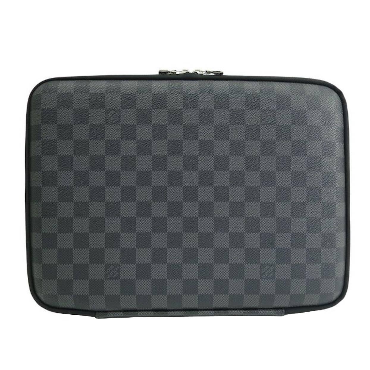 Louis Vuitton SOLD OUT Black Gray Men's Canvas Lap Top Tech Carrying Case Bag