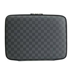 Used Louis Vuitton SOLD OUT Black Gray Men's Canvas Lap Top Tech Carrying Case Bag