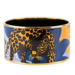 Hermes Bracelet email Jungle of Eden Pollen et Azur plaque Gold XL 2016