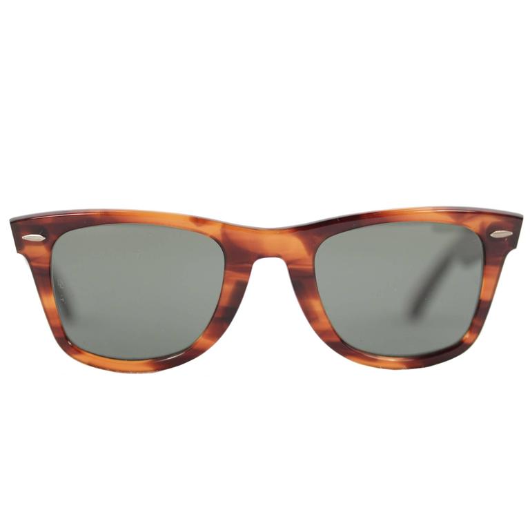RAY-BAN B&L BAUSCH and LOMB U.S.A. vintage WAYFARER brown 50/24 L2053  sunglasses at 1stDibs