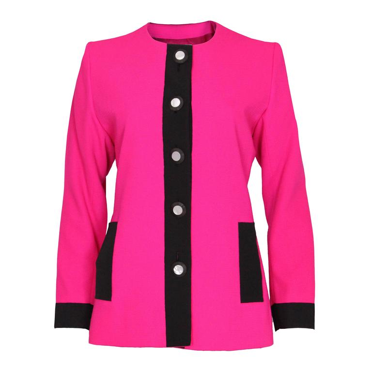 1980s YSL Pink and Black Jacket at 1stdibs