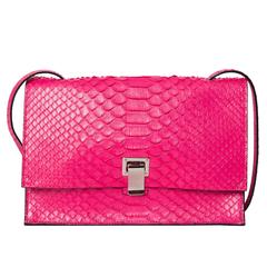 Proenza Schouler Hot Pink Python Shoulder Bag with Palladium Hardware