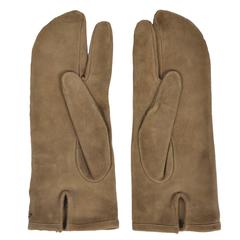 Used Martin Margiela Tan Suede Tabi Glove