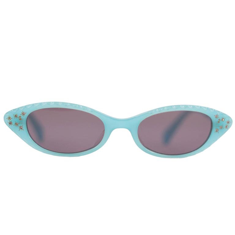 MILA SCHON CatEye MINT SUNGLASSES MS 910 47/18 C2 w/ Rhinestones For