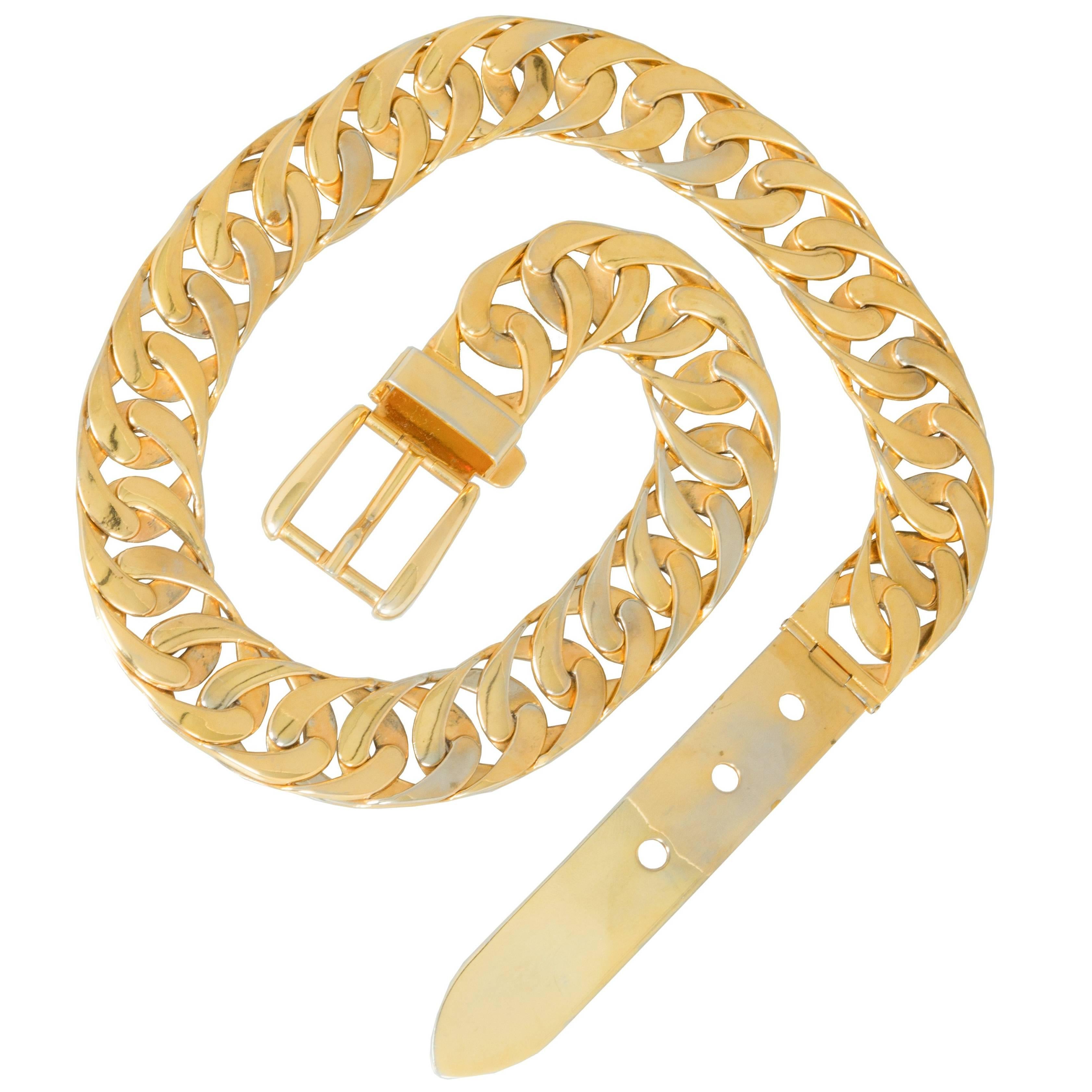 Vintage Gucci Gold Vermeil Chain Link Belt