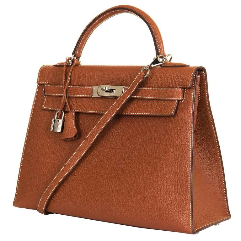 As New Pristine Hermes 32cm Kelly Sellier Bag in 'Rouille' Clemence ...
