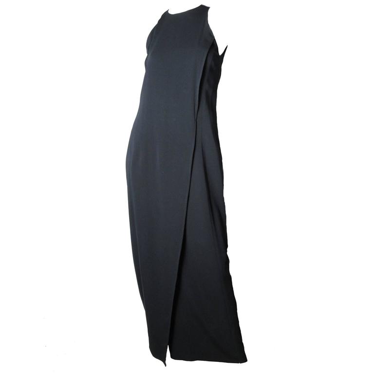 Emanuel Ungaro Long Black Evening Gown For Sale at 1stDibs