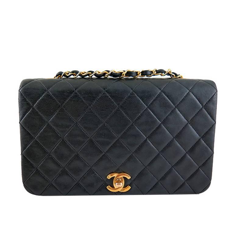 Chanel Black Lambskin Medium 2.55 Classic Thick Flap Bag For Sale