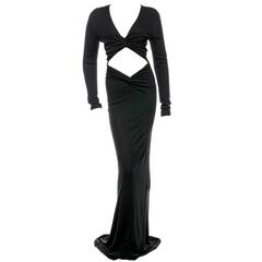 Rare Gucci by Tom Ford Black Knot Cutout Evening Gown SS 2004