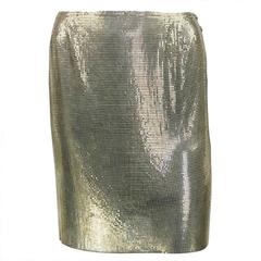 Paco Rabanne Futuristic Silver Chainmail Mini Skirt - Circa 1968