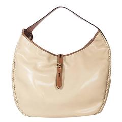 Beige Salvatore Ferragamo Leather Hobo Bag 4