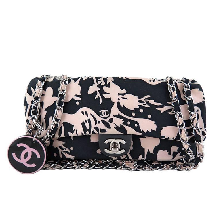 Chanel Black Pink Mirror Charm Classic 2.55 Flap Bag