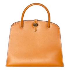 HERMES "Dalvy" Collection Natural Chamonix Leather Handbag