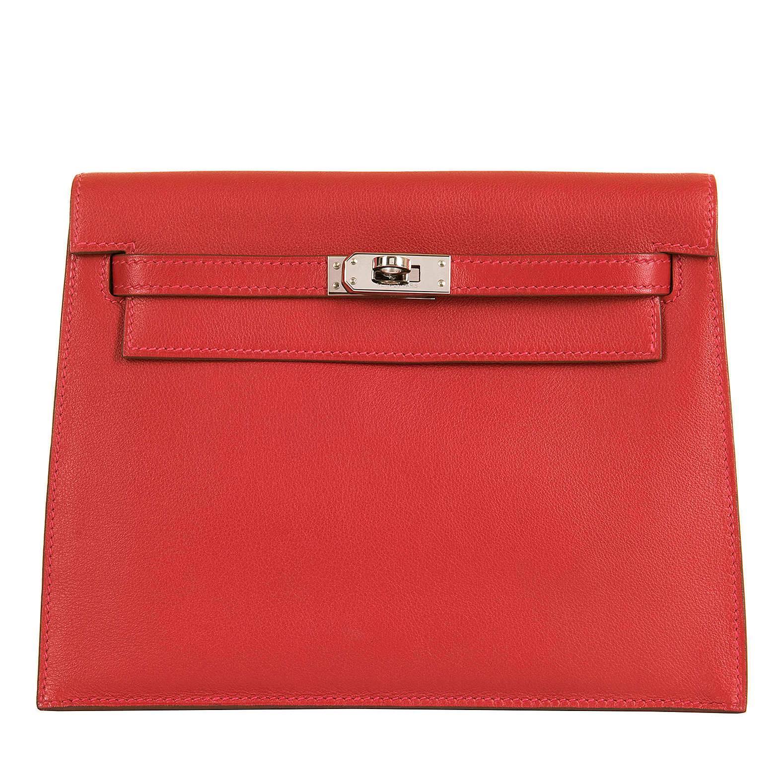 RARE & PRISTINE Hermes Danse Kelly Bag in Swift Leather with Palladium Hardware For Sale