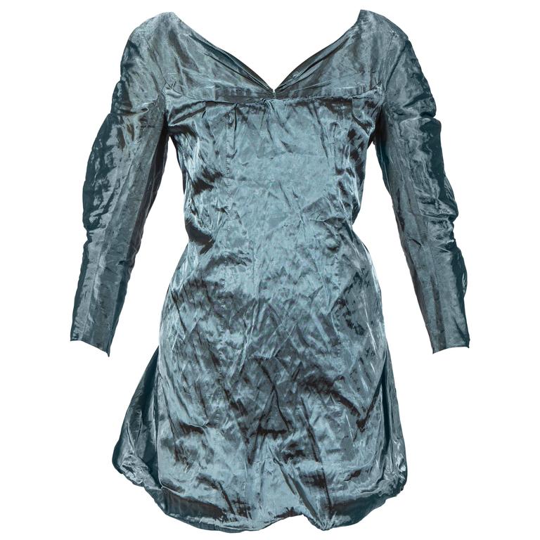 Olivier Theyskens for Rochas Spring 2004 Blue Metal Dress For Sale at 1stDibs Olivier Theyskens for Rochas Spring 2004 Blue Metal Dress For Sale at 1stDibs
