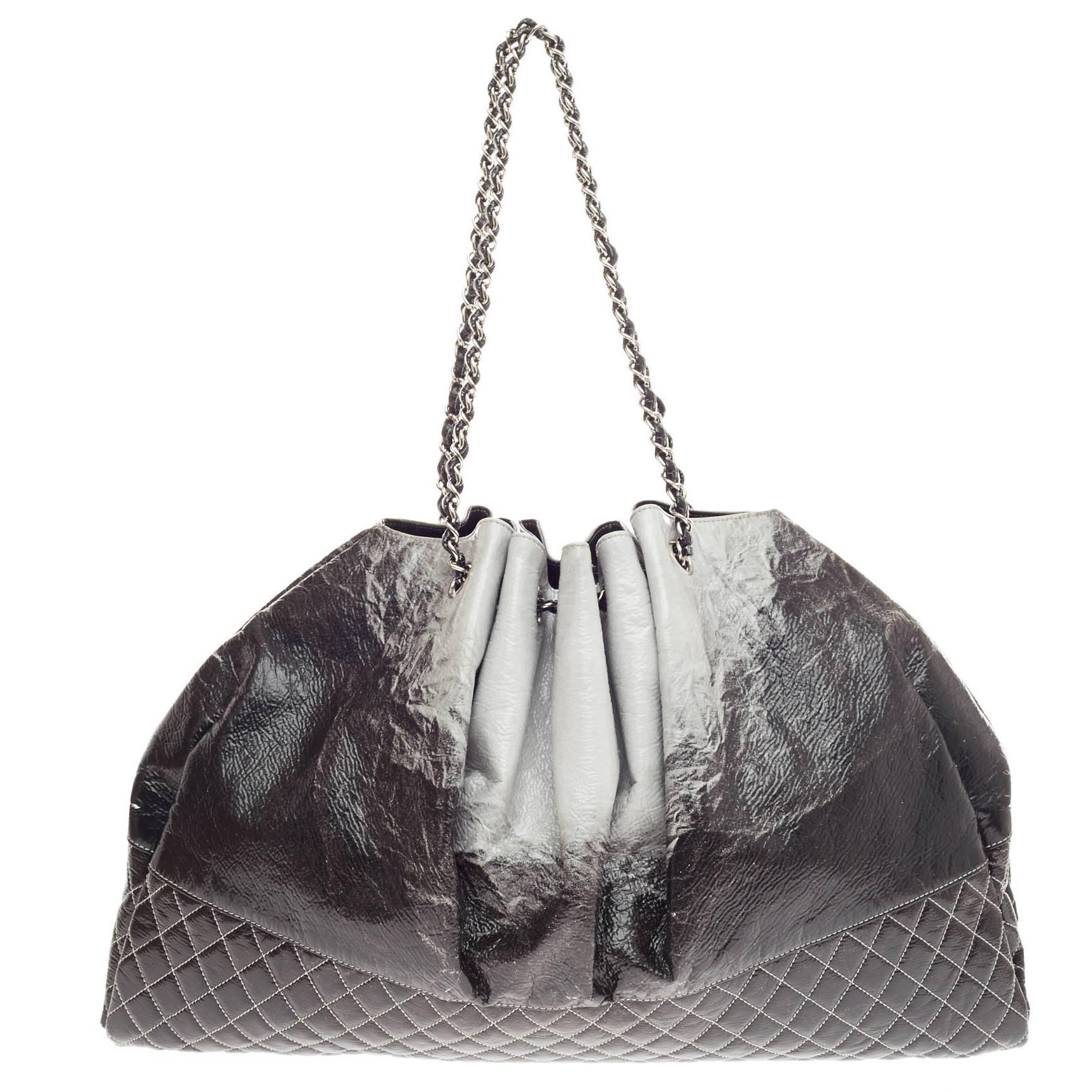 Chanel Melrose Degrade Cabas Tote Patent