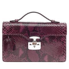 Gucci Lady Lock Briefcase Clutch Python
