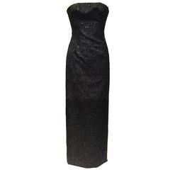 Dreamy sleeveless Prada embroidered blk ballgown, Sz. s