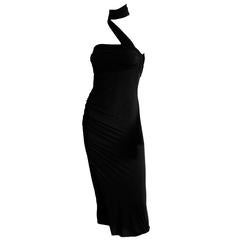 Free Shipping: Uber-Chic Tom Ford Gucci FW 2003 Collection Black Jersey Dress! L