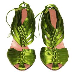 Super Rare & Iconic Tom Ford Gucci SS 2004 "IT" Corset Shoes In Poison Green! 7B 5