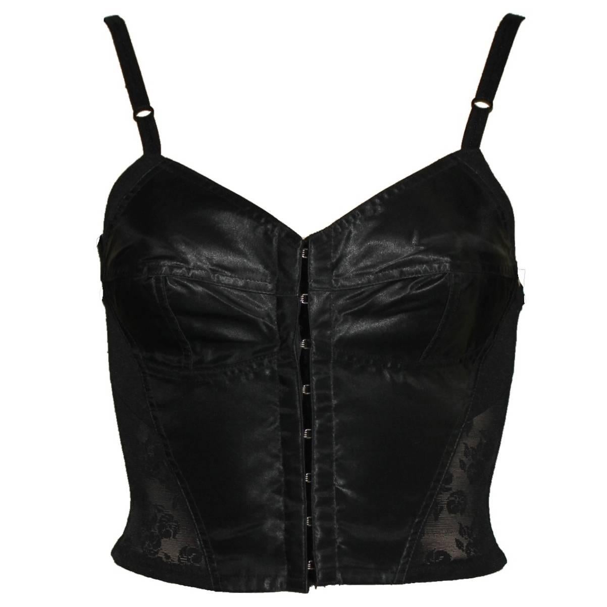 Amazing 1989 Documented Black Dolce & Gabbana Corset Top