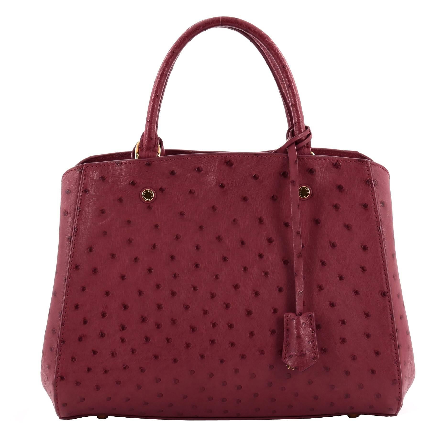Louis Vuitton Montaigne Handbag Ostrich MM