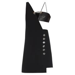 VERSUS VERSACE + Anthony Vaccarello Embellished leather-trimmed mini dress