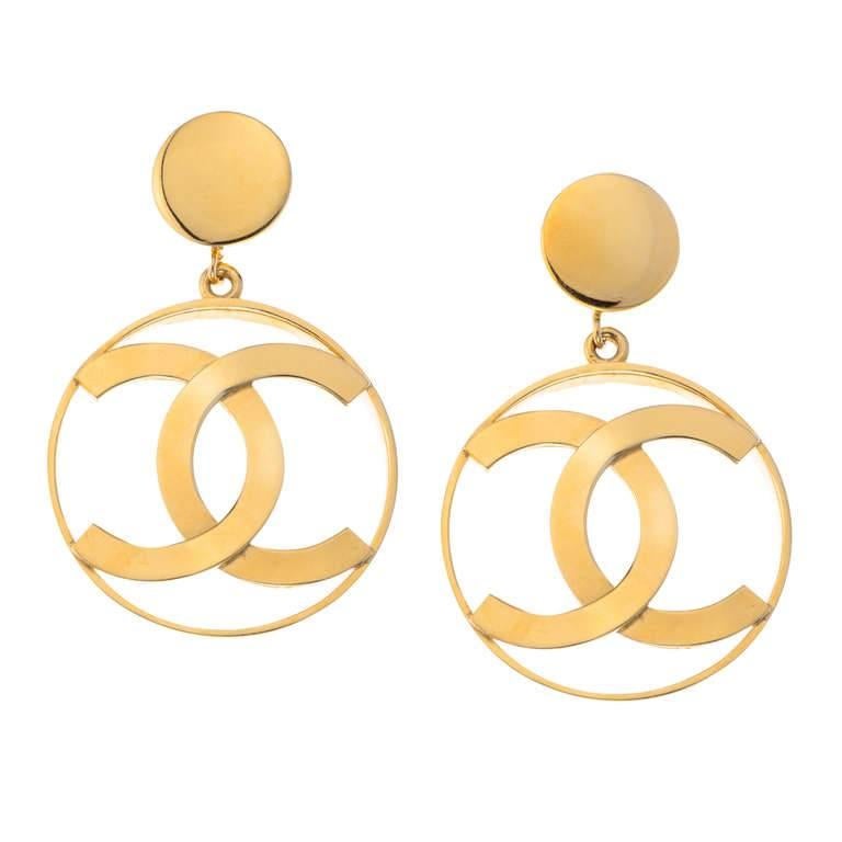 Vintage Chanel Iconic CC Dangling Earrings
