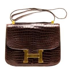 Hermès Brown Crocodile Constance 23cm Bag 4