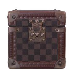 Retro Louis Vuitton Damier travel mini vanity case, jewelry case. Cubic shape