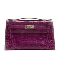 Hermes Niloticus Crocodile Kelly Pochette Bag 10