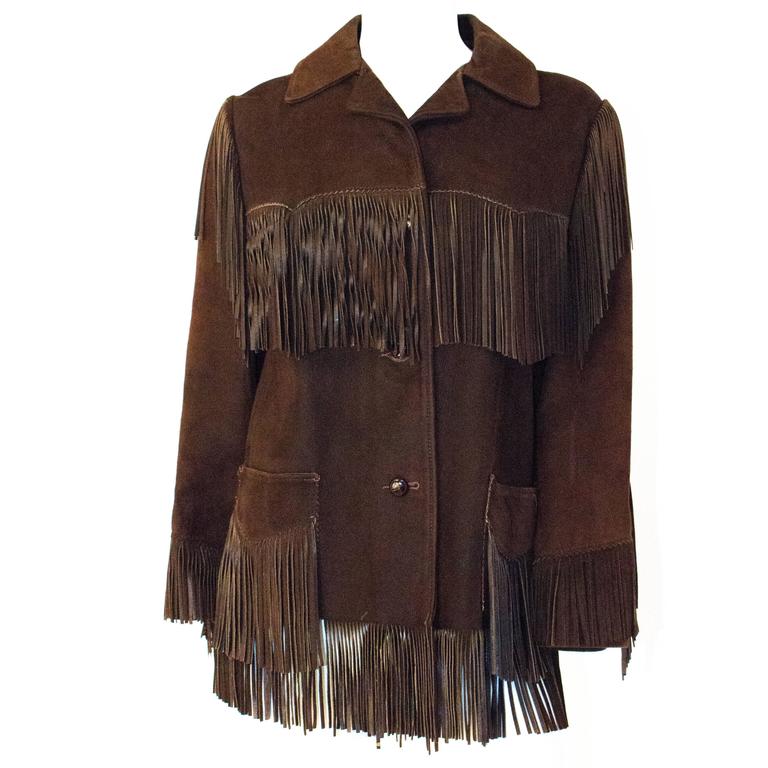 70s Dark Brown Suede Fringe Jacket at 1stDibs | 70s fringe jacket ...