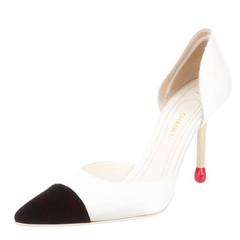 New Chanel Satin Cap-Toe D'orsay Pumps with Tags