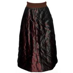 Chanel Quilted A-line Skirt - Iridescent Brown Green - FR 38 - Pristine Cond. 10