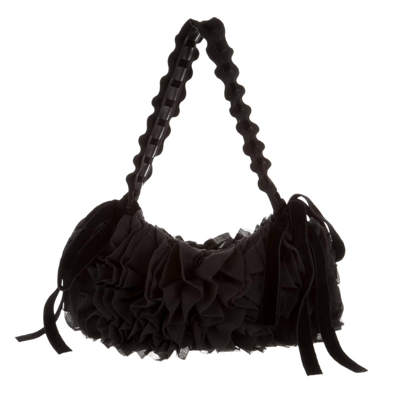 Tom Ford for Yves Saint Laurent Leather, Lace and Silk Evening Bag Fall 2003 For Sale