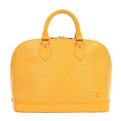 Louis Vuitton Alma Yellow Epi Leather Hand Bag