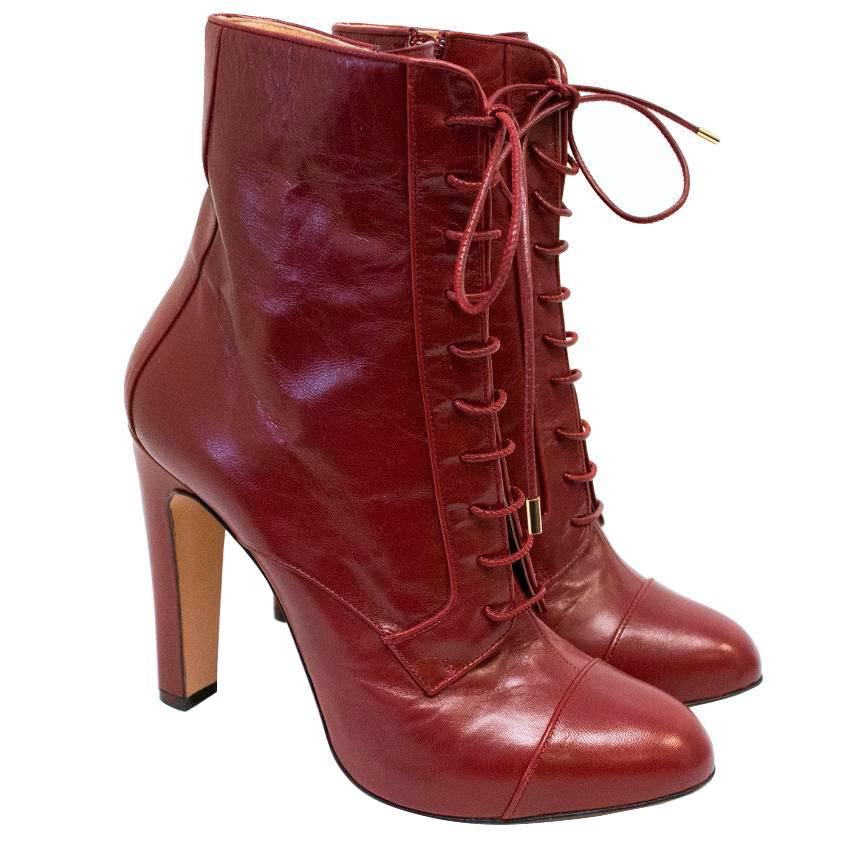 Bionda Castana Red Lace Up Heel Boots For Sale