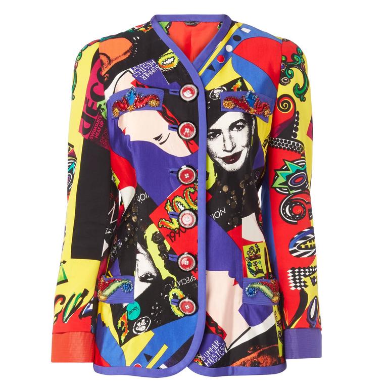 Versace Printed jacket, Spring/Summer 1991 For Sale at 1stDibs
