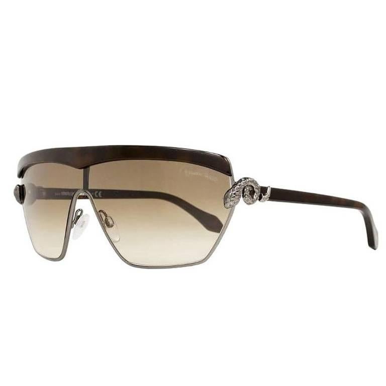 Roberto Cavalli Sunglasses Gunmetal and Dark Havana For Sale
