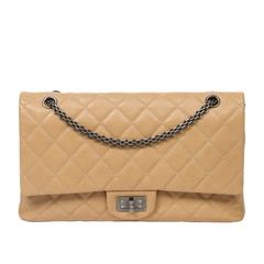 Chanel - Jumbo Reissue Beige Quilted Caviar Leather